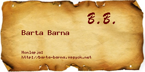 Barta Barna névjegykártya
