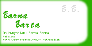 barna barta business card